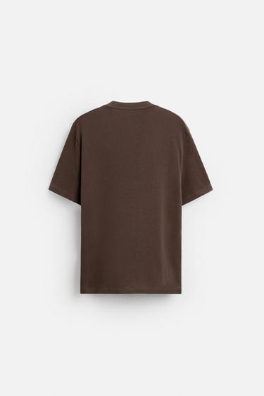 T-SHIRT BASIQUE EN MAILLE - Marron de Zara - Image 6