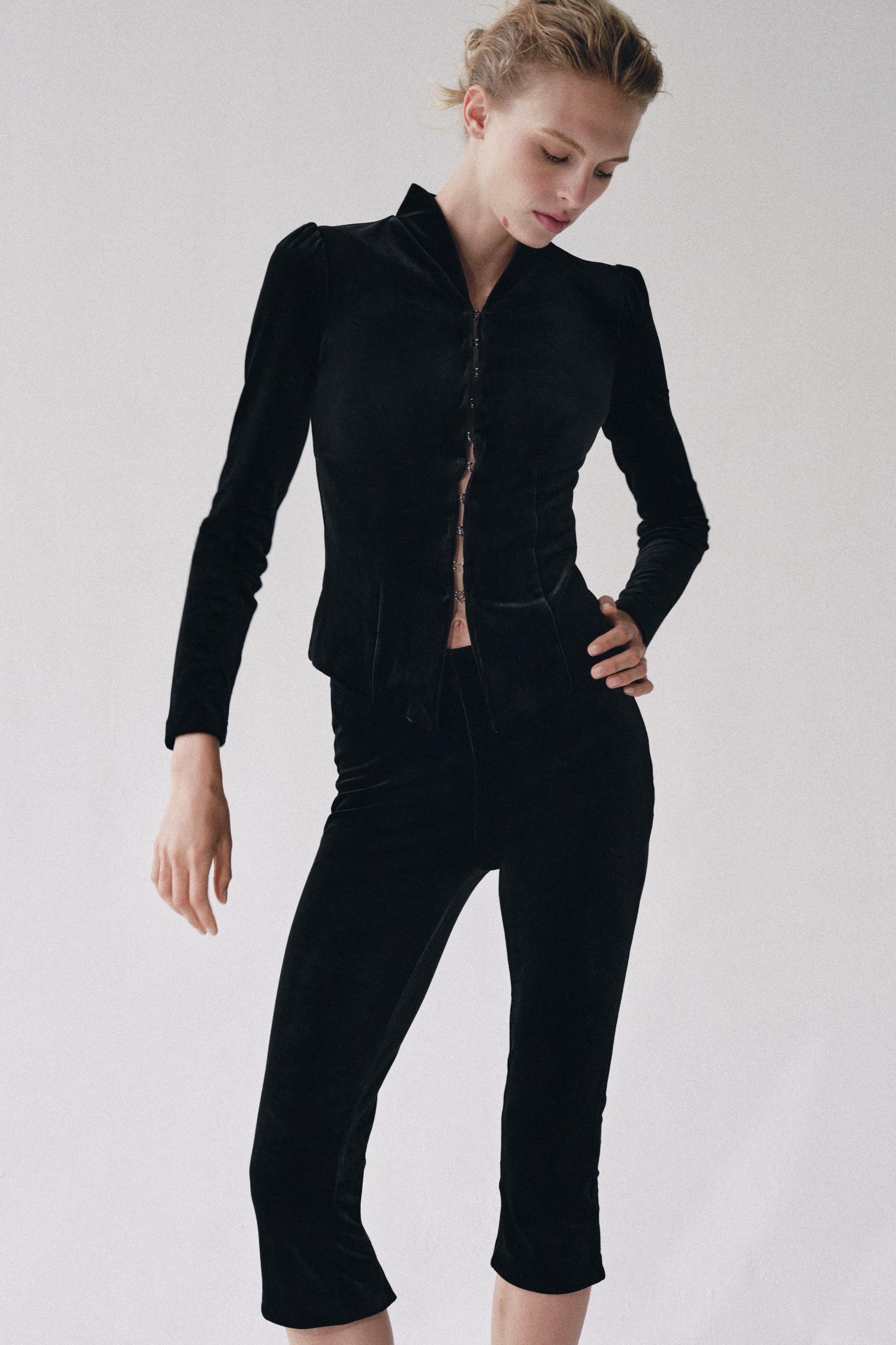 Zara KADİFE FIT KESİM CEKET görsel 3