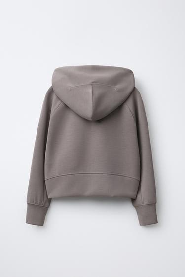 VESTE ZIPPÉE À INSCRIPTION AVEC MODAL - Marron / Taupe de Zara - Image 1