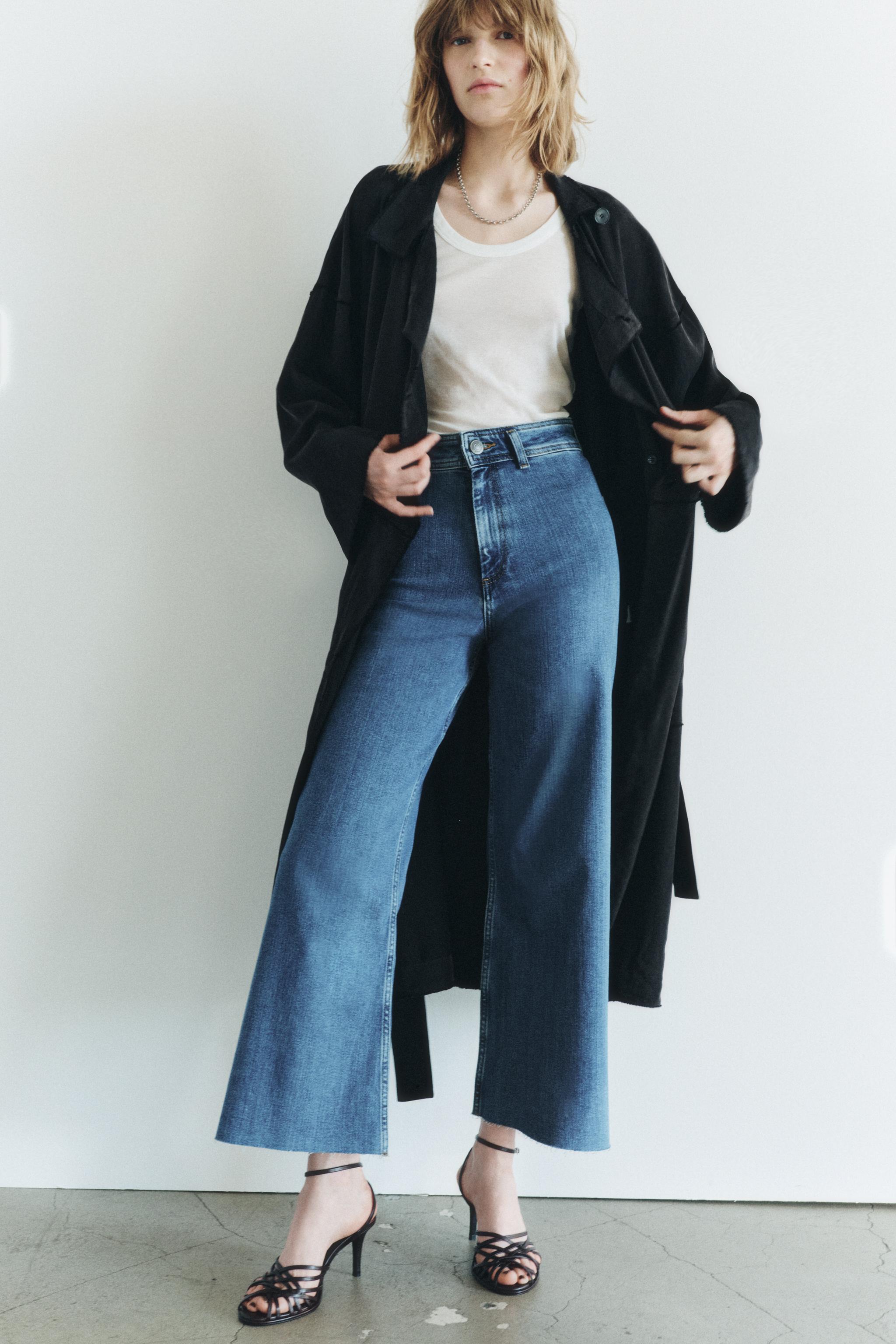 ZW COLLECTION HIGH-WAIST WIDE-LEG JEANS - Blue | ZARA New