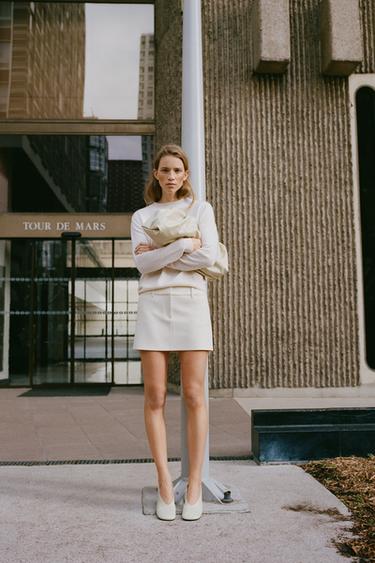 ZW COLLECTION MINI SKIRT - Ecru by Zara - Image 0