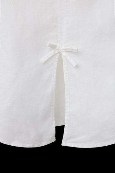 Zara COTTON LINEN BLEND SHIRT - White