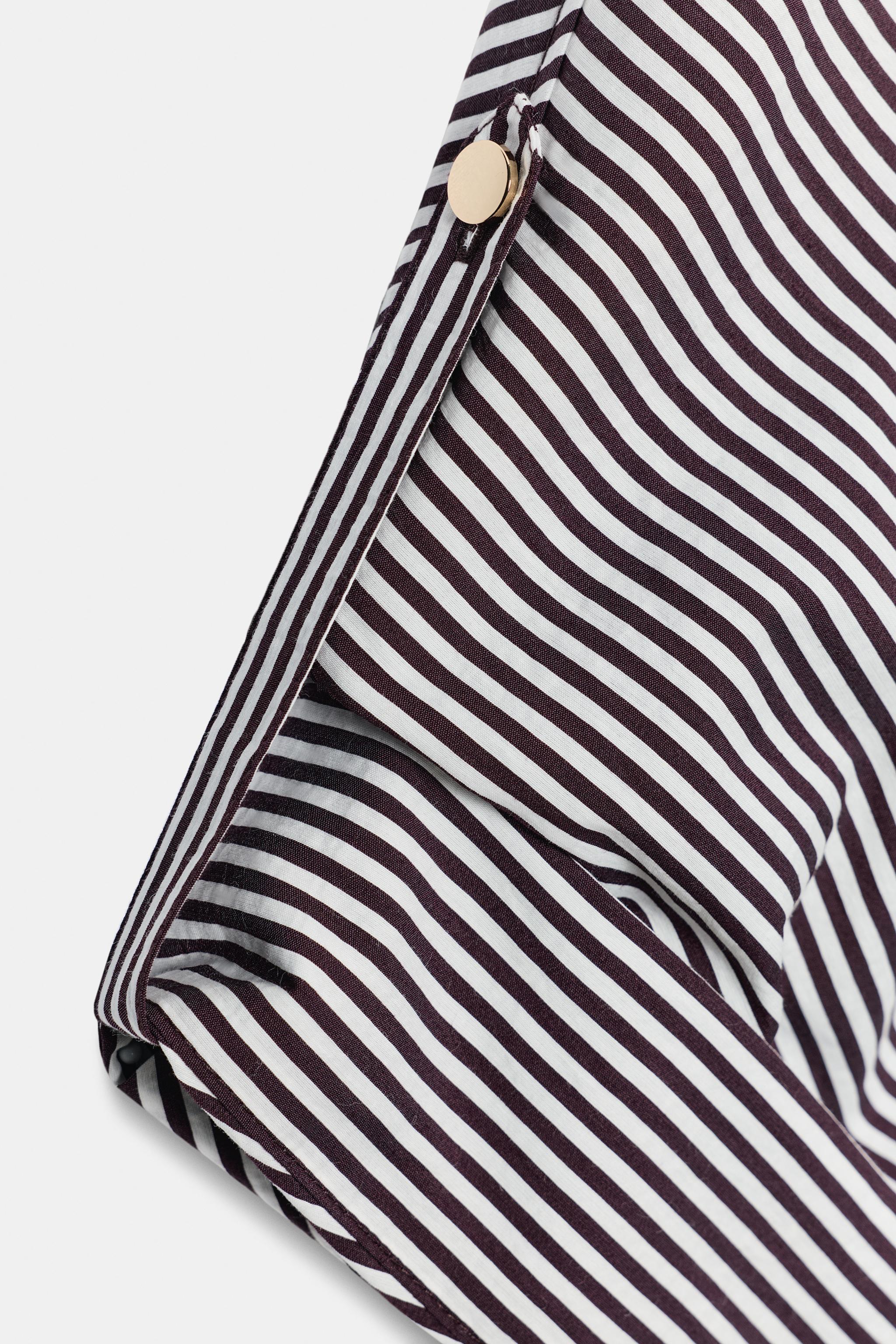 Женские рубашки Zara STRIPED SAFARI SHIRT — фото 8