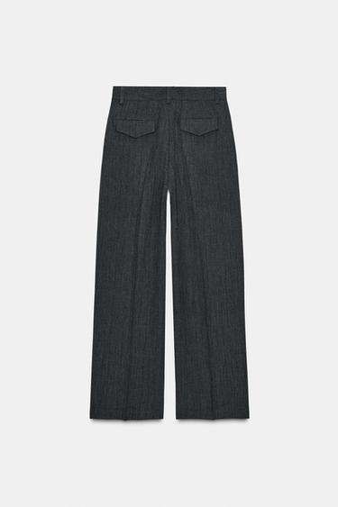 TEXTURED TROUSERS ZW COLLECTION - Grey marl by Zara - Image 3