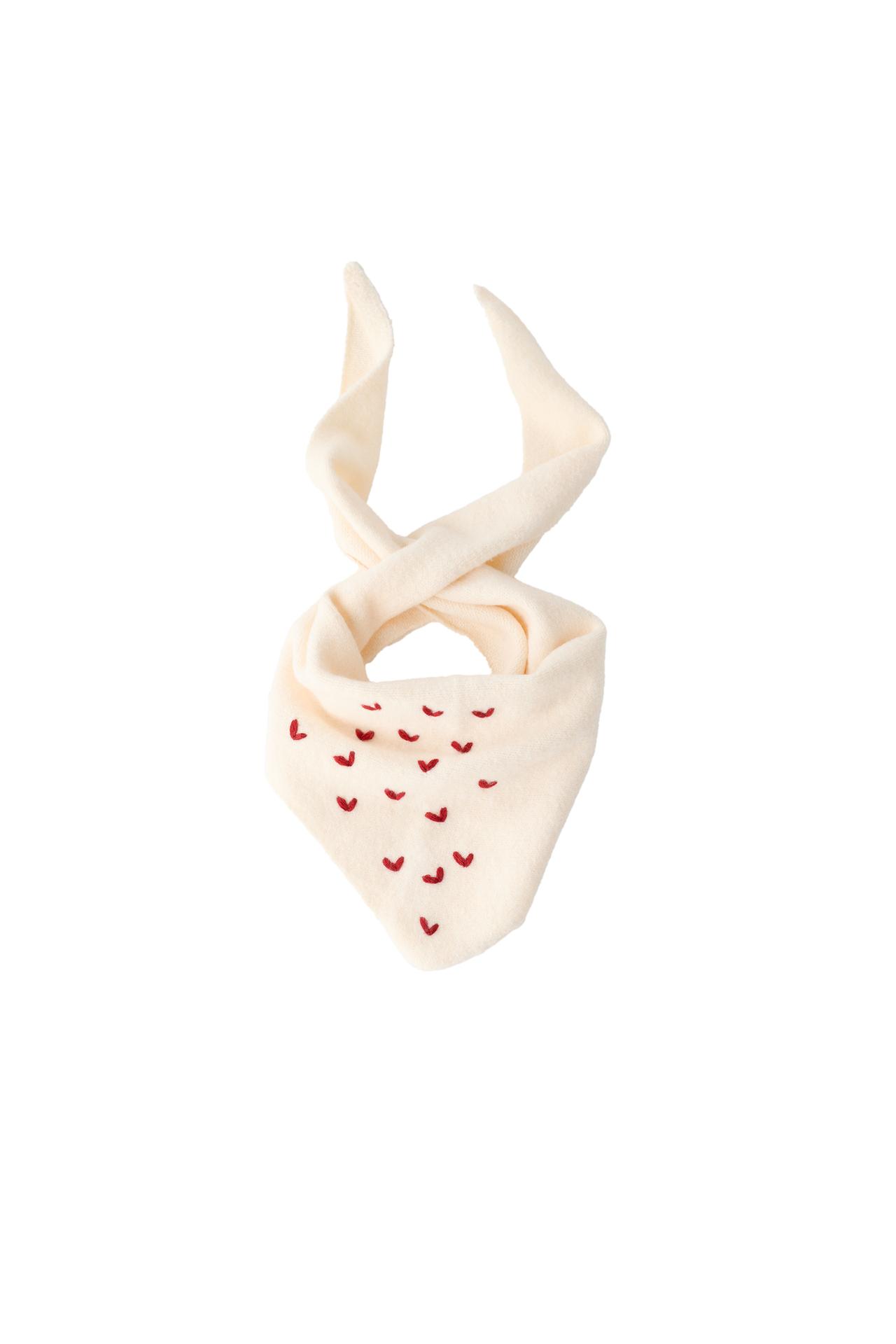 EMBROIDERED TRIANGULAR KNIT SCARF