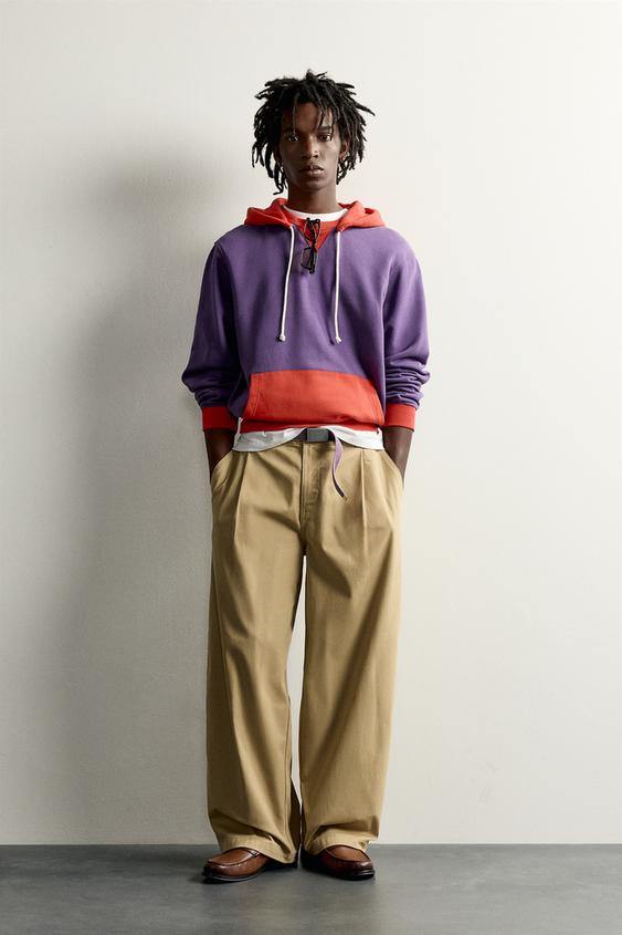 SUDADERA CAPUCHA CONTRASTES FRUIT OF THE LOOM™ - Lila de Zara - Imagen 0