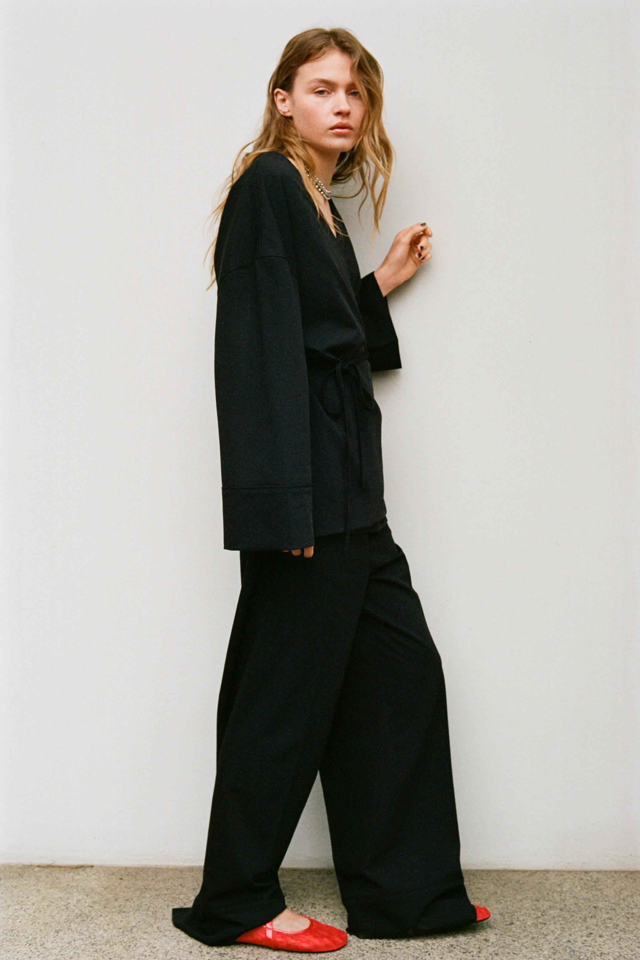 クロップドフィットレザージャケット - ブラウン | ZARA Japan
