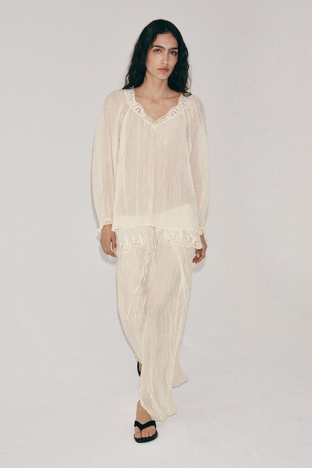 ZW COLLECTION EMBROIDERED CRINKLE BLOUSE - image 2