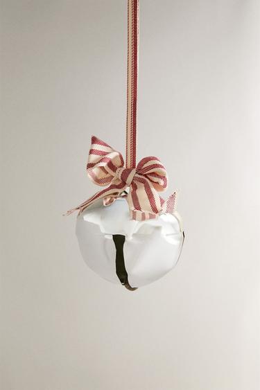 SILVER SLEIGH BELL CHRISTMAS TREE DECORATION - P by Zara