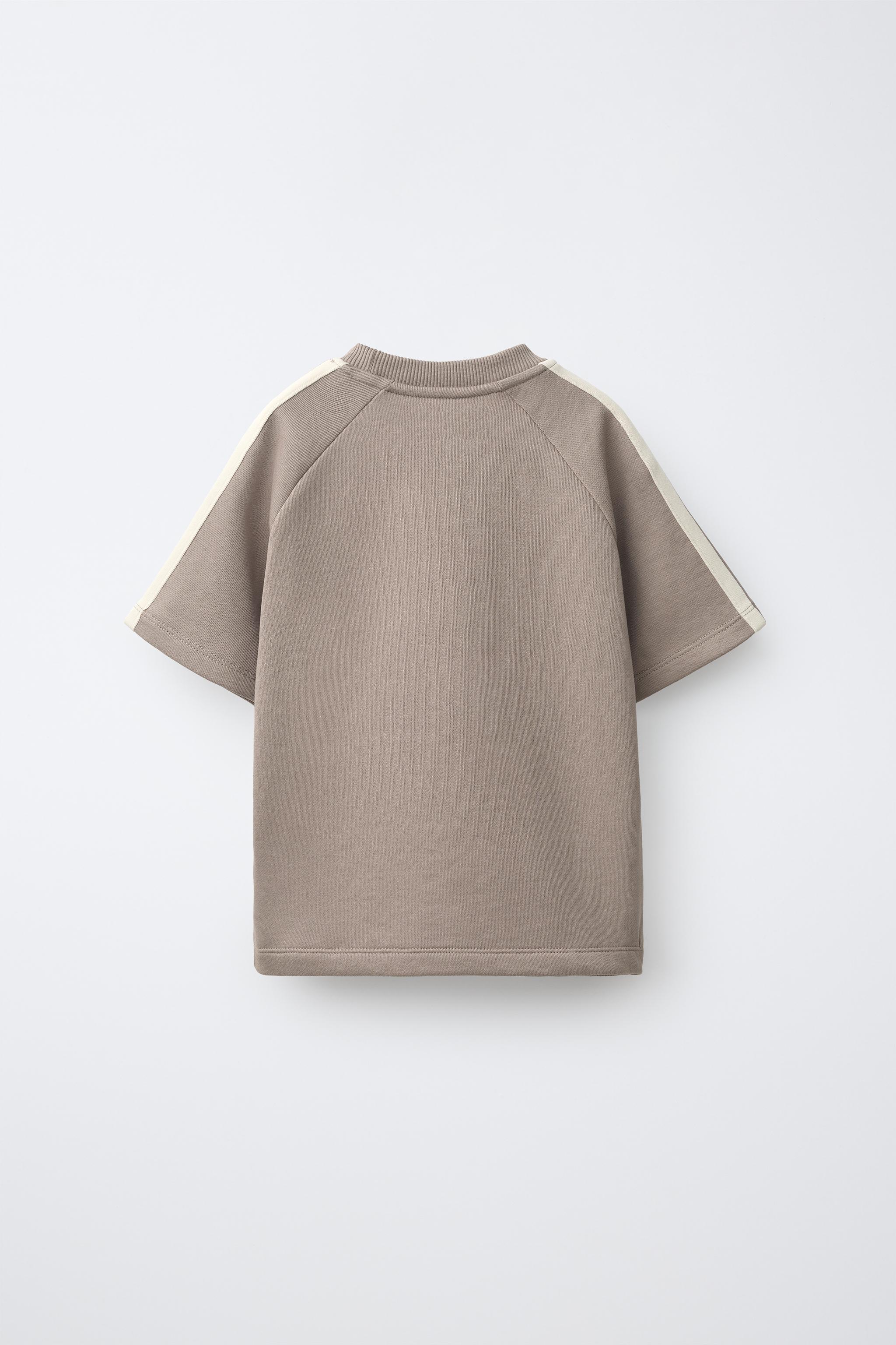 Детские свитеры Zara KNIT T-SHIRT AND BERMUDA SHORTS SET WITH SIDE STRIPES — фото 3