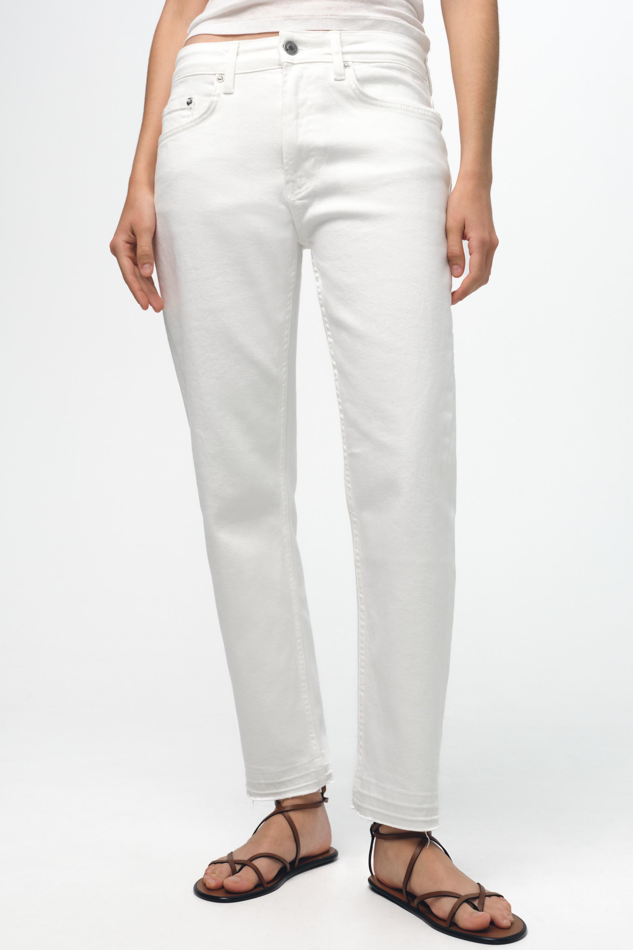 Pantalones vaqueros blancos mujer zara sale