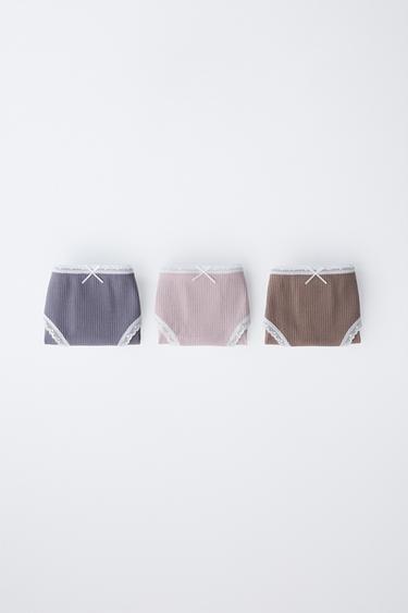 6-14 ANS/ LOT DE TROIS CULOTTES EN DENTELLE - Multicolore de Zara - Image 0