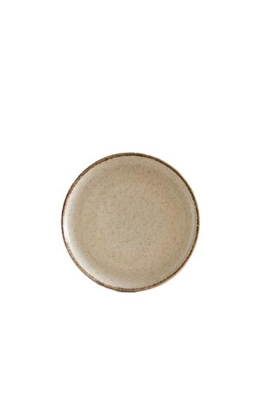 PORCELAIN SIDE PLATE WITH ANTIQUE FINISH RIM - Light ecru by Zara