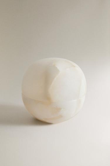 ALABASTER RESIN BATHROOM JAR - Light beige by Zara - Image 0