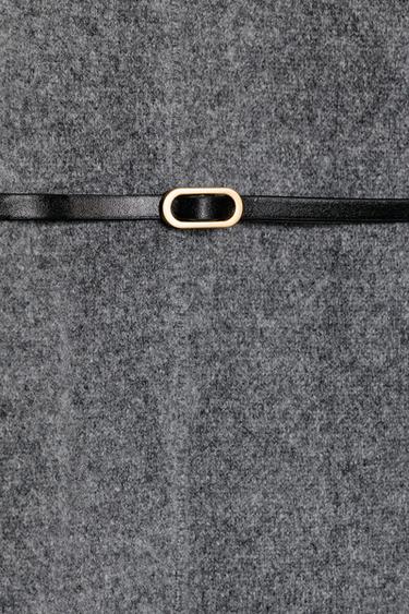 VESTE 100% LAINE AVEC CEINTURE - Gris moyen de Zara - Image 6