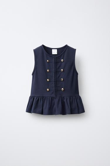 FROG FASTENING T-SHIRT - navy by Zara