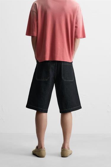 BERMUDA EN DENIM COUPE BAGGY - Bleu de Zara - Image 2