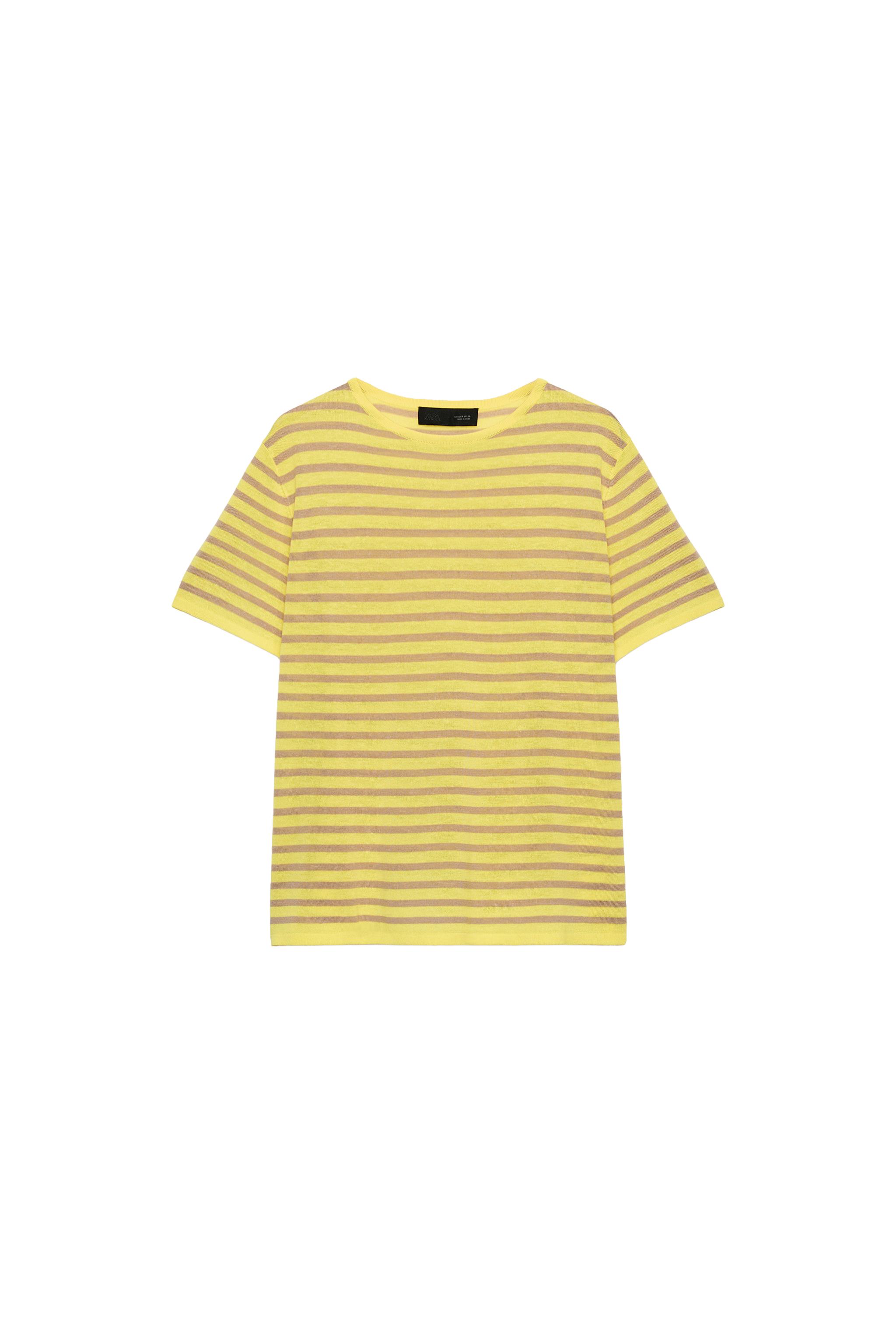 STRIPED KNIT TOP - Yellow | ZARA United States