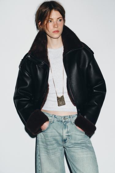 스트라스 백 네크리스 - Zara 골드