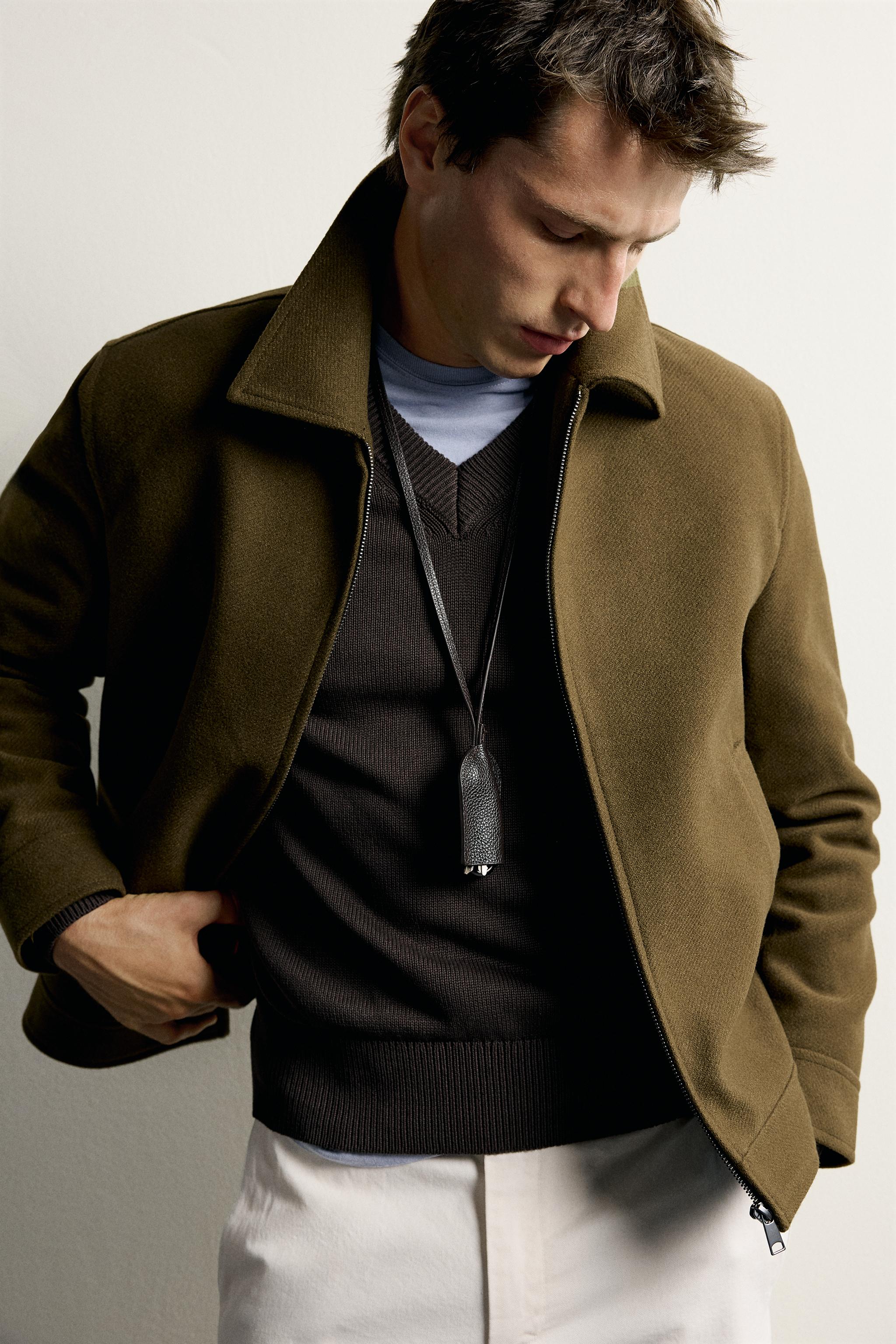 Мужские куртки Zara TEXTURED REGULAR FIT JACKET — фото 6