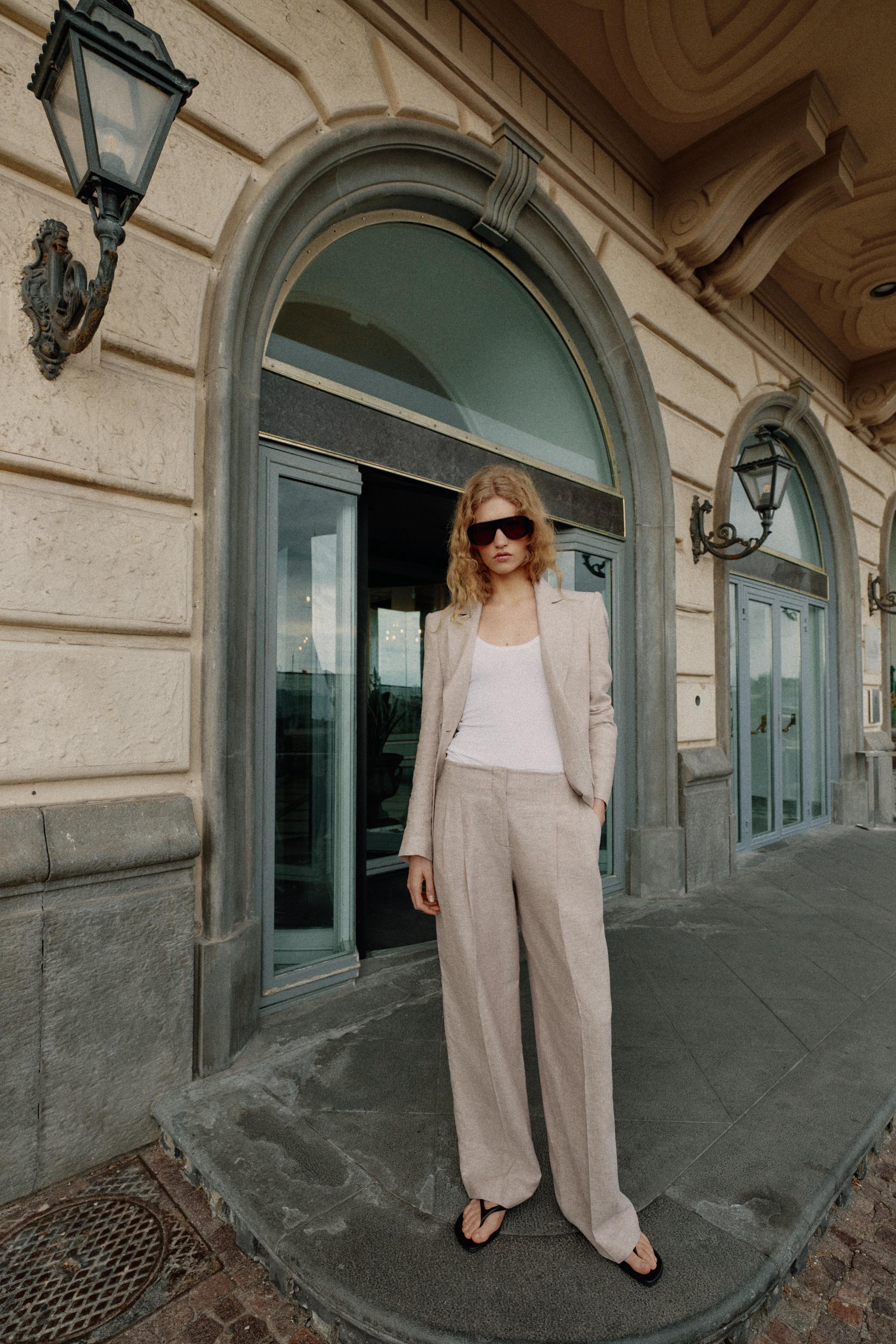 Женские пиджаки Zara LINEN BLAZER WITH DARTS