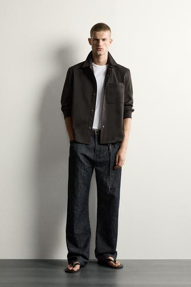 NON-IRON COMFORT OVERSHIRT - Chocolade van Zara - Afbeelding 0