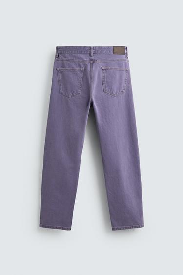 WASHED COLOUR STRAIGHT-LEG JEANS - Purple by Zara - Image 7