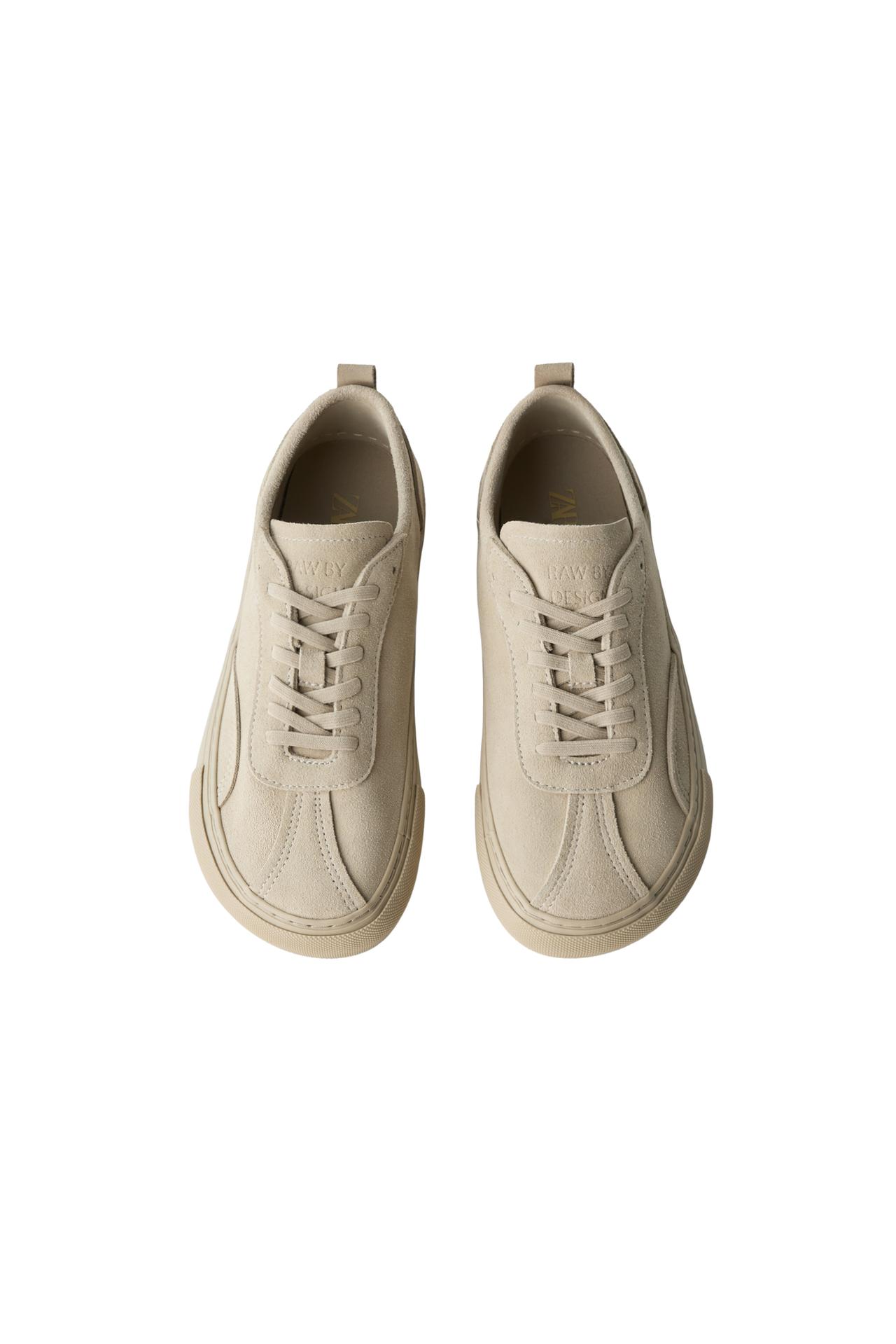 LEATHER BAREFOOT SNEAKERS — Taupe Gray
