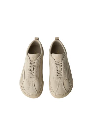 LEATHER BAREFOOT SNEAKERS — Taupe Gray 2