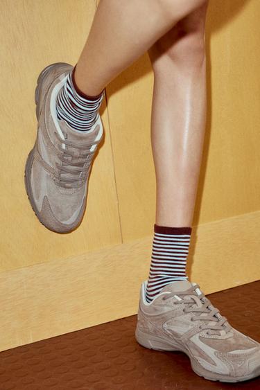 СПОРТНИ ОБУВКИ - Сивокафяво от Zara