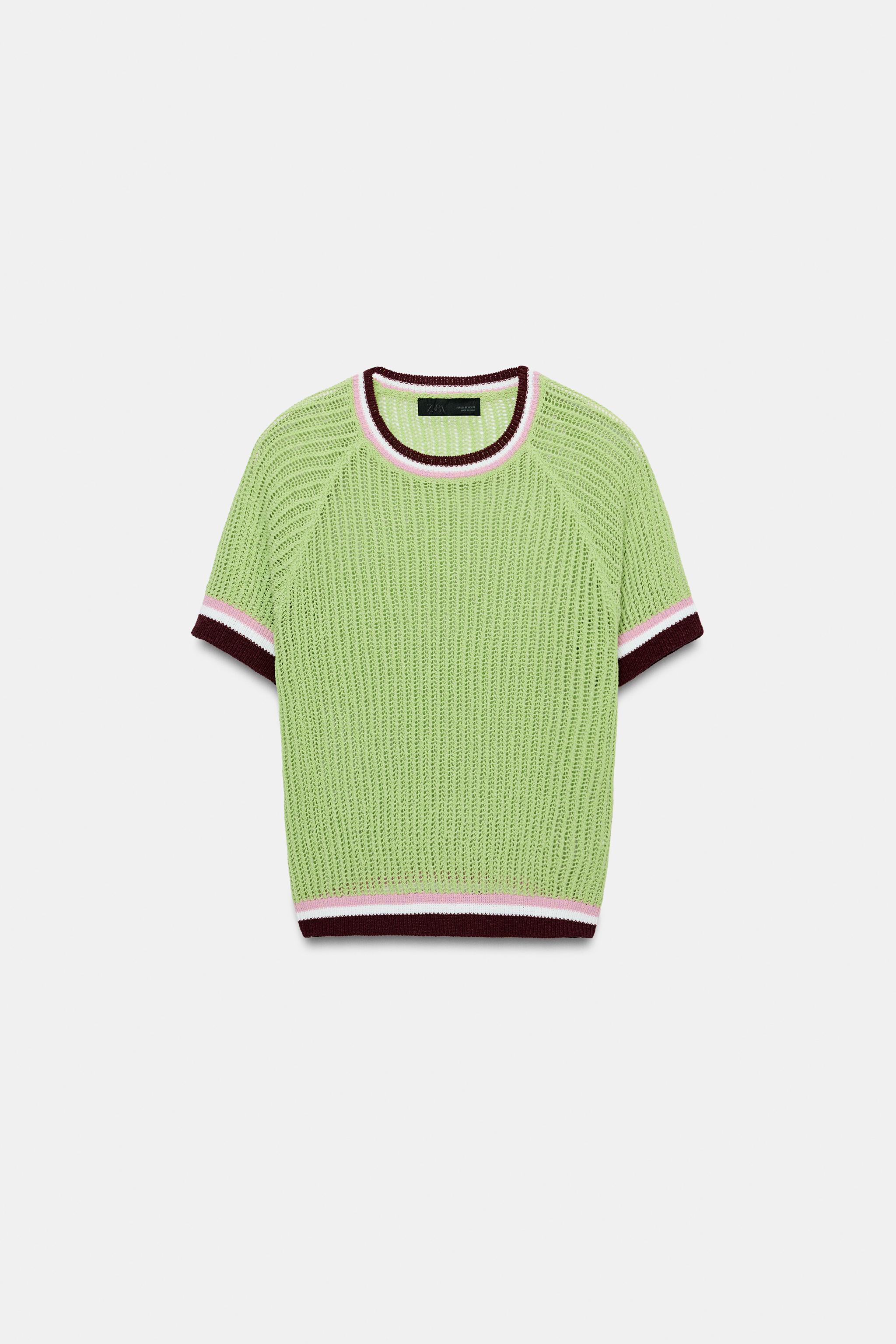 SHORT SLEEVE KNIT TOP