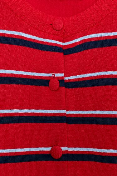 GILET EN MAILLE À RAYURES - Multicolore de Zara - Image 8
