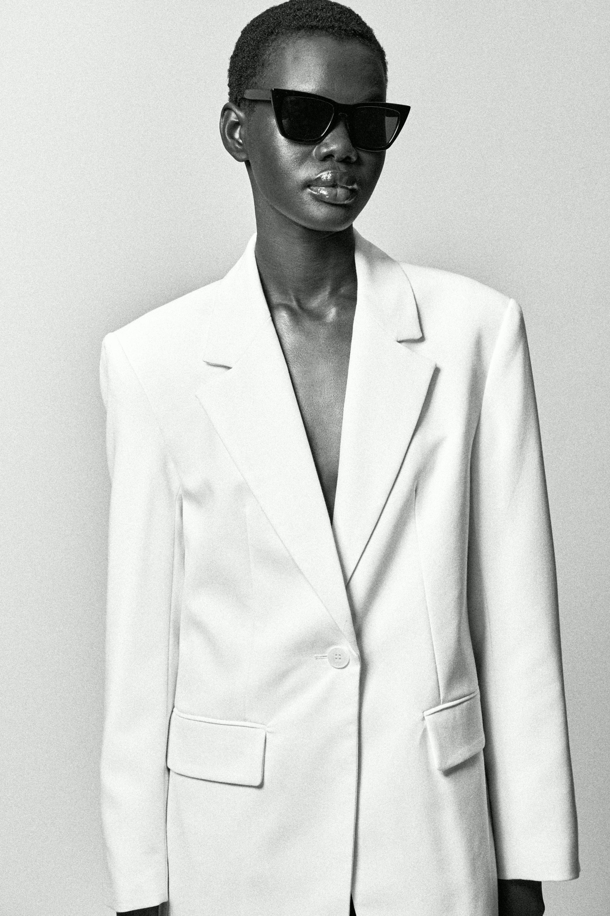 Zara white best sale tuxedo blazer