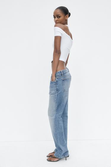 TRF STRAIGHT LOW-RISE JEANS - Blue by Zara - Image 3