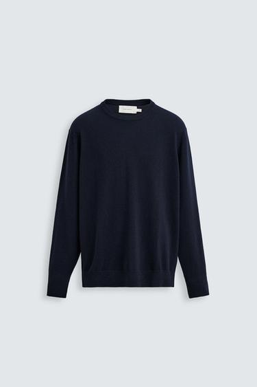 Zara 100% CASHMERE SWEATER - Dark navy