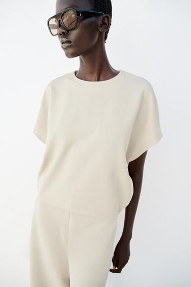 Zara KRATKI TOP – Ekru