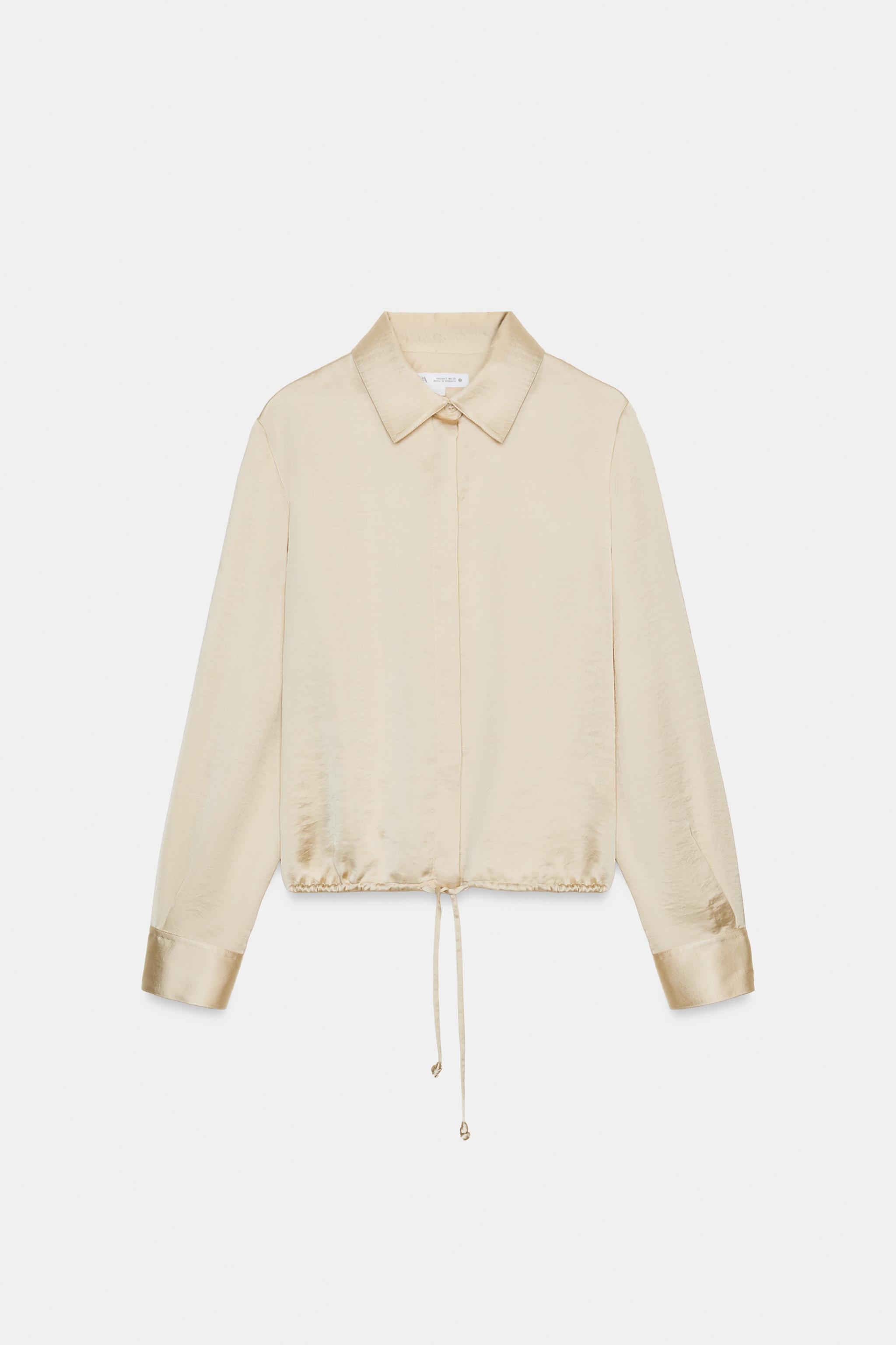 SATIN EFFECT SHIRT ZW COLLECTION - Brown | ZARA United States