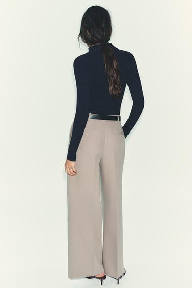 STRAIGHT-LEG DARTED TROUSERS WITH BELT -  by Zara - Image 2