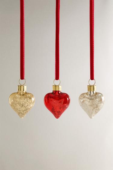 KLEINE HARTVORMIGE KERSTBOOMHANGERS (3-PACK) - Goud / Zilver van Zara - Afbeelding 0
