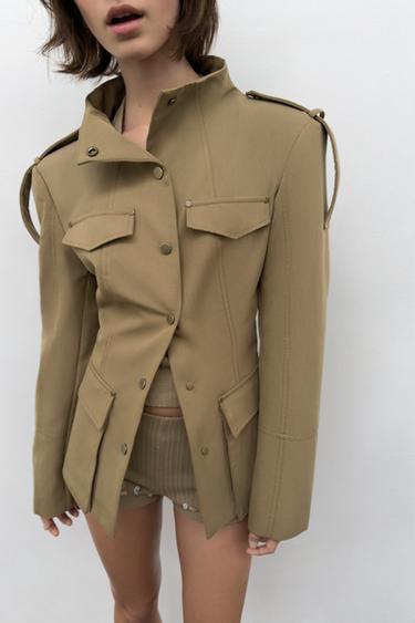 Zara TAILORED BLAZER WITH TABS - Light khaki