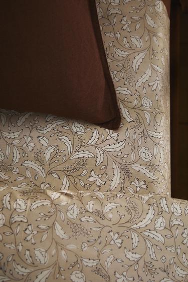 LEAF PRINT FLAT SHEET - Beige by Zara - Image 6