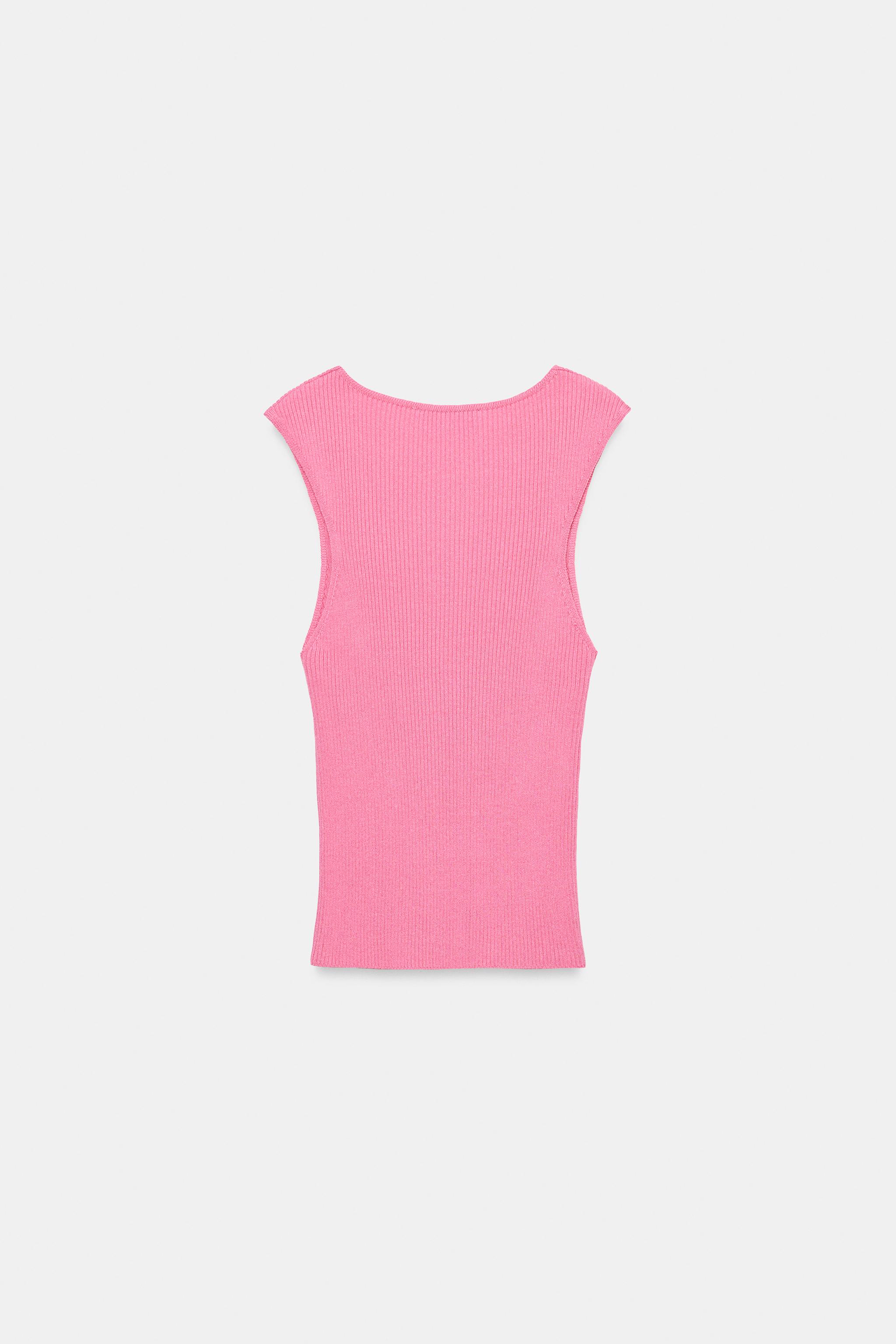 V-NECK RIB KNIT TOP