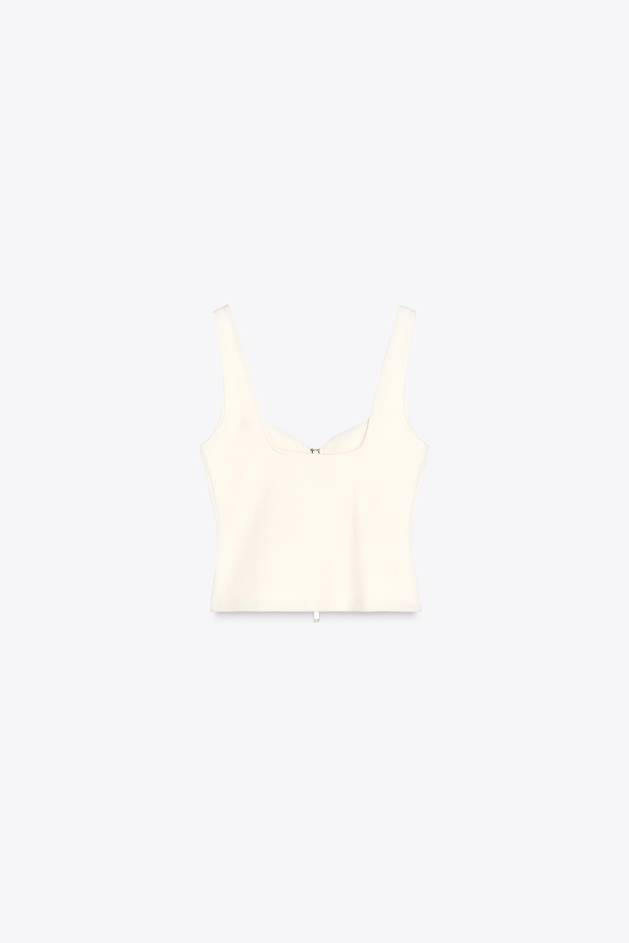 INTERLOCK ZIP-UP TOP - Dark brown | ZARA United States