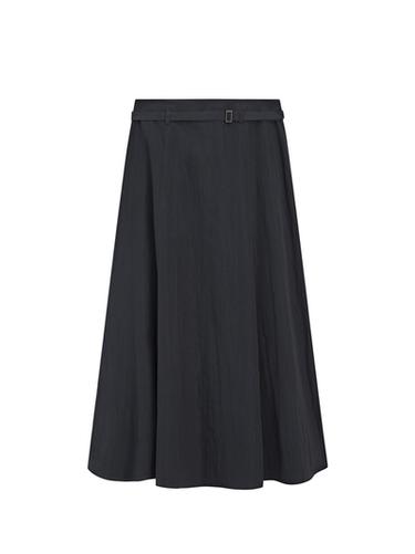 Jupe longue avec ceinture - Bleu / Gris de Zara