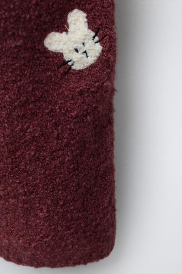 EMBROIDERED BUNNY KNIT DUNGAREES - Raspberry by Zara - Image 3