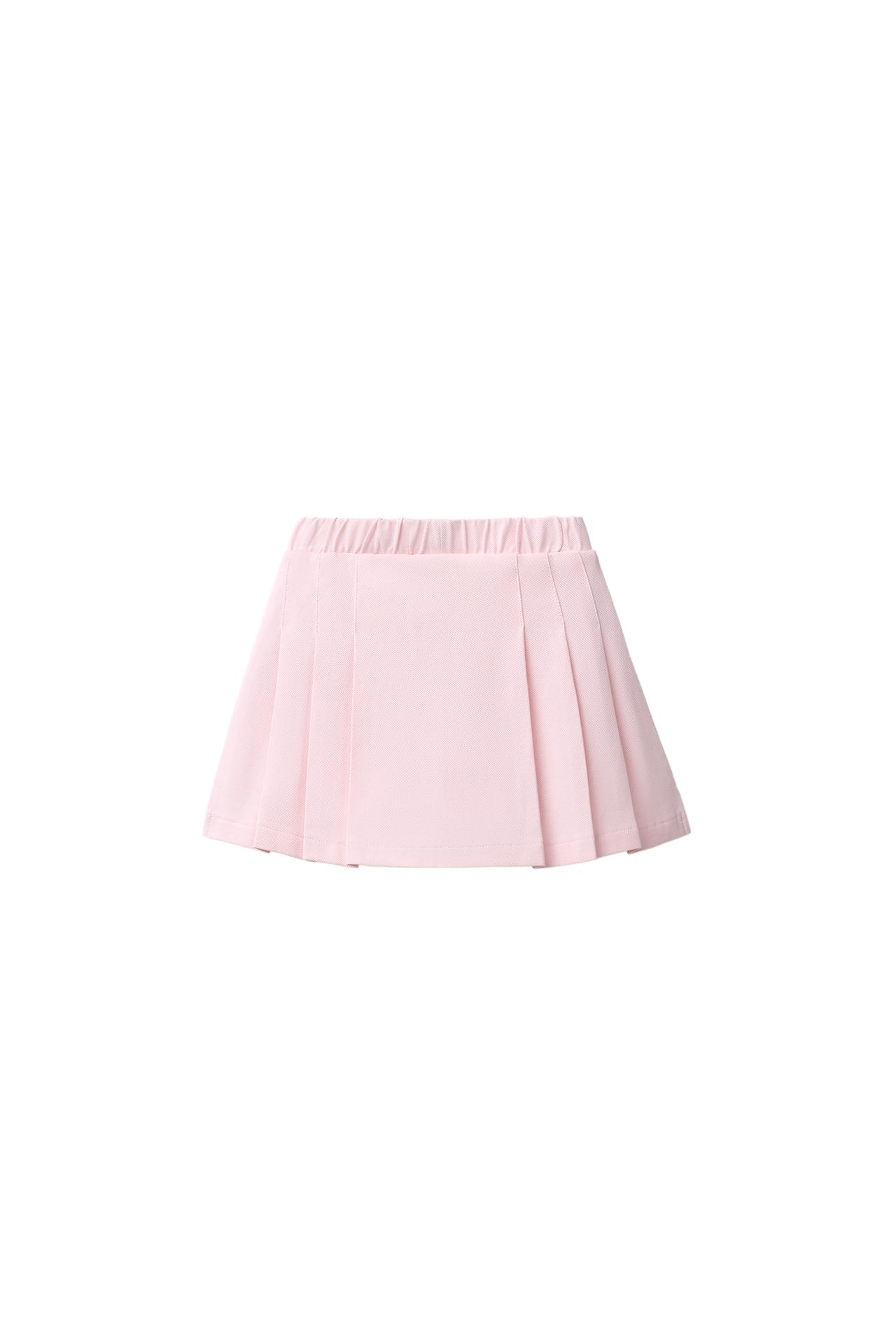 BOX PLEAT PIQUÉ SKORT — Light pink