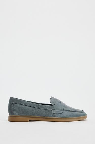 MOCASÍN ANTIFAZ SERRAJE - Azul de Zara