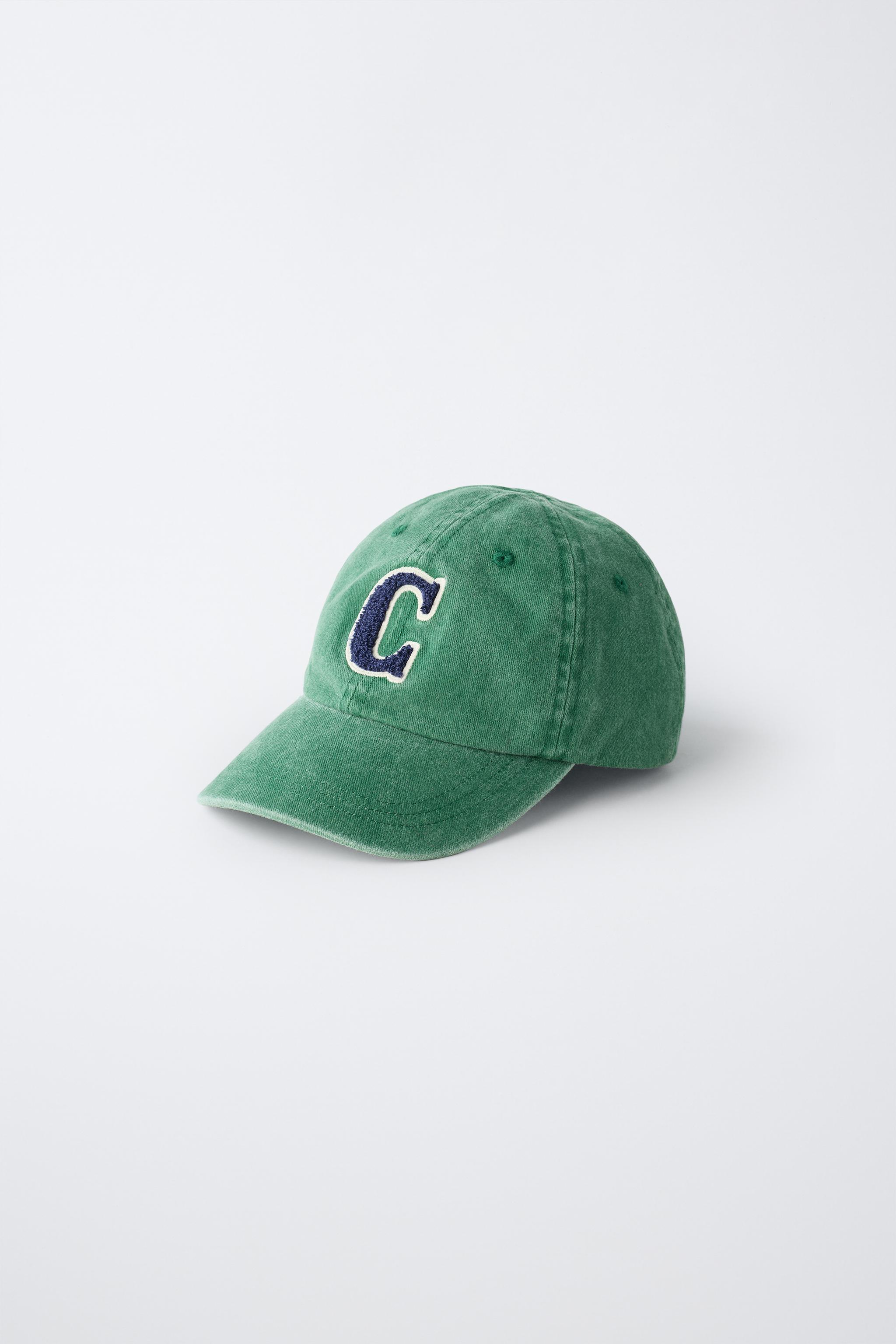 WASHED EFFECT INITIAL PATCH CAP — Green