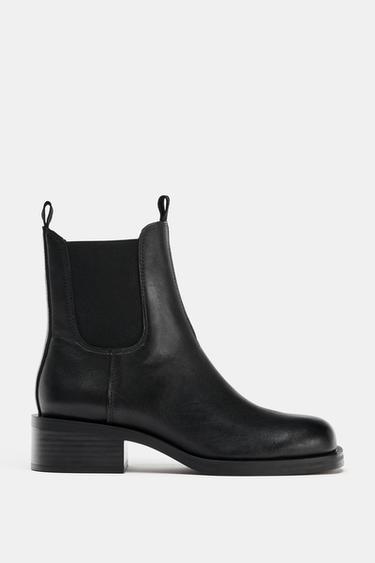 CHELSEABOOTS AUS LEDER - Schwarz von Zara