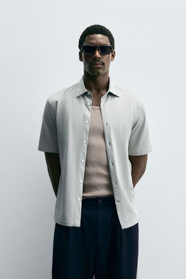 CAMISA SOFT REGULAR FIT - Verde-claro da Zara